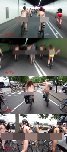 알몸으로 자전거를 타는 행사가 열려 화제다. (News1스포츠 / 유튜브)