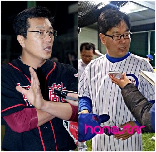왼쪽부터 소수정예의 천하무적을 이끄는 이정렬 감독대행과 감사원 김병필 감독(조성호 기자)