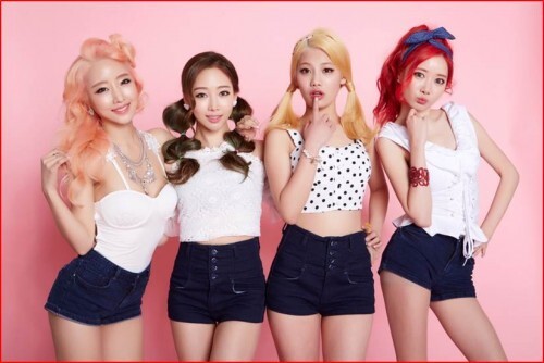 지난 4월 29일 싱글 앨범 'I FEEL GOOD'을 내고 가요계에 데뷔한 4인조 걸그룹 '큐피드'. 왼쪽부터 보나, 나나 유리, 제나, 사랑. (N엔터테인먼트)