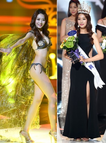 매력이 철철. 眞에 당선된 이민지가 10일 오후 서울 유니버설 아트센터에서 열린 ‘2015 미스코리아 선발대회’에서 매력을 발산하고 있다.(뉴스1)