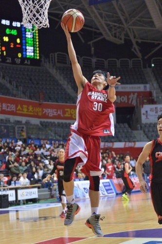 14일 오후 7시 신영이엔씨 경기전에 참가한 레인보우 스타즈의 강인수.