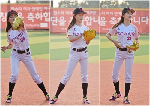 한스타 여자연예인 야구단에서 활동하고 있는 '야구하는 여배우' 정재연.